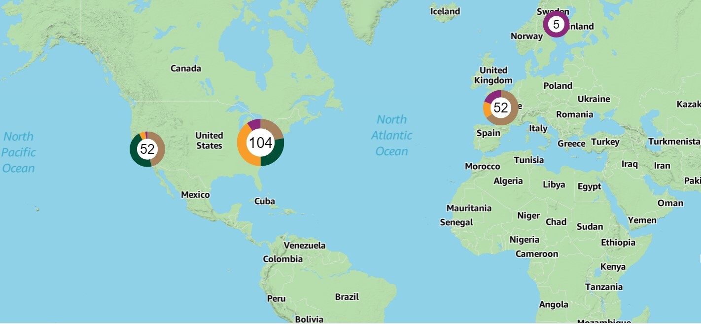 Map of parts of the world.