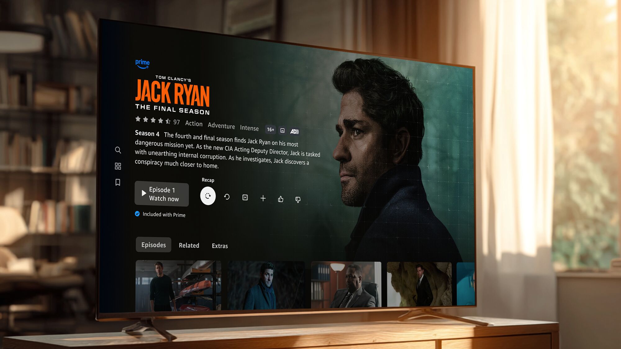 Jack Ryan season 4 information on Prime Video streaming interface