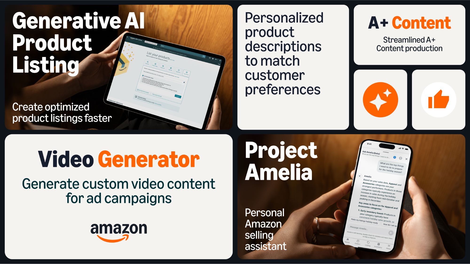 Amazon's AI tools for optimized product listings and content creation