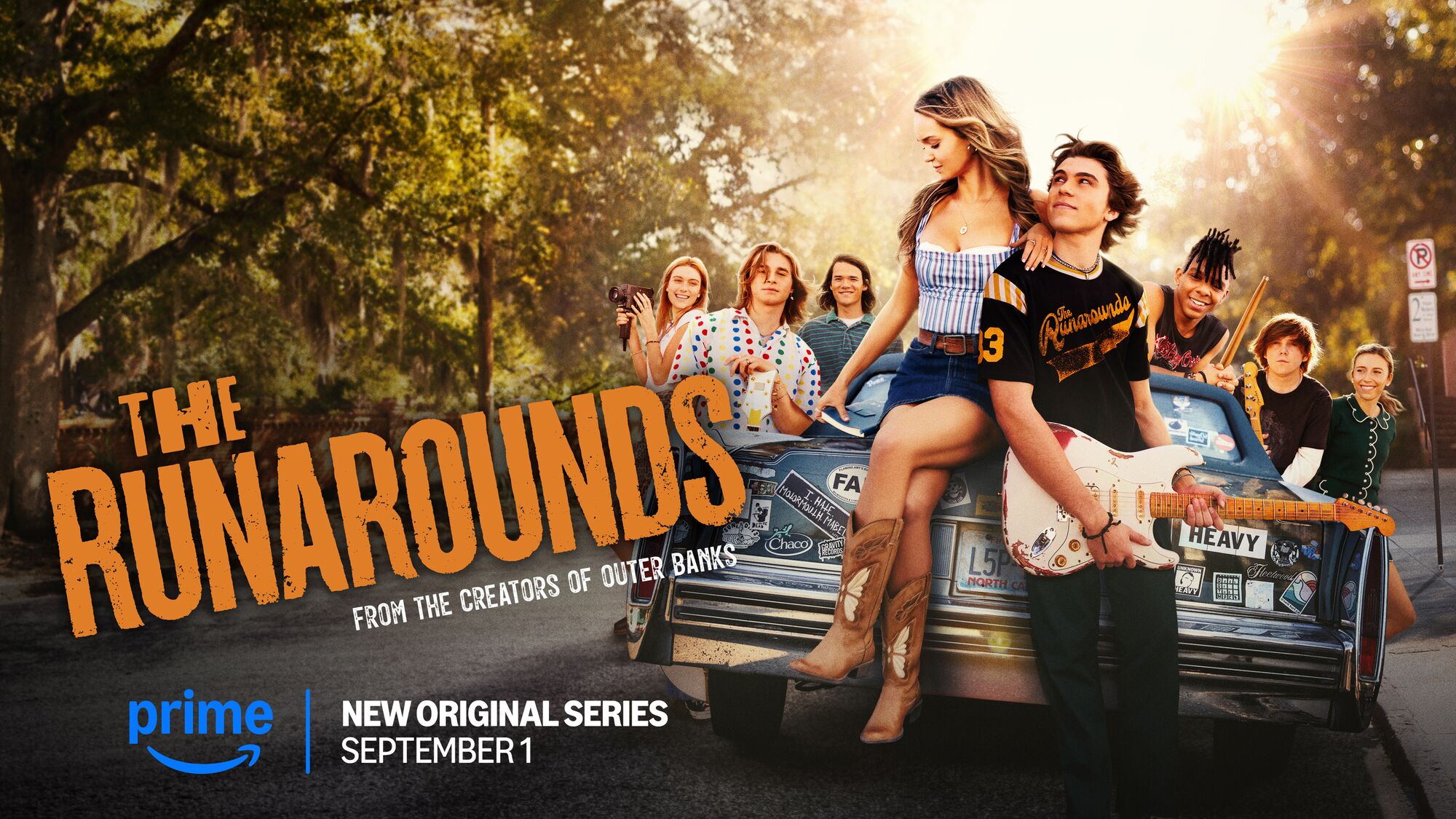 Promotional poster for 'The Runarounds' Amazon Prime series premiering September 1
