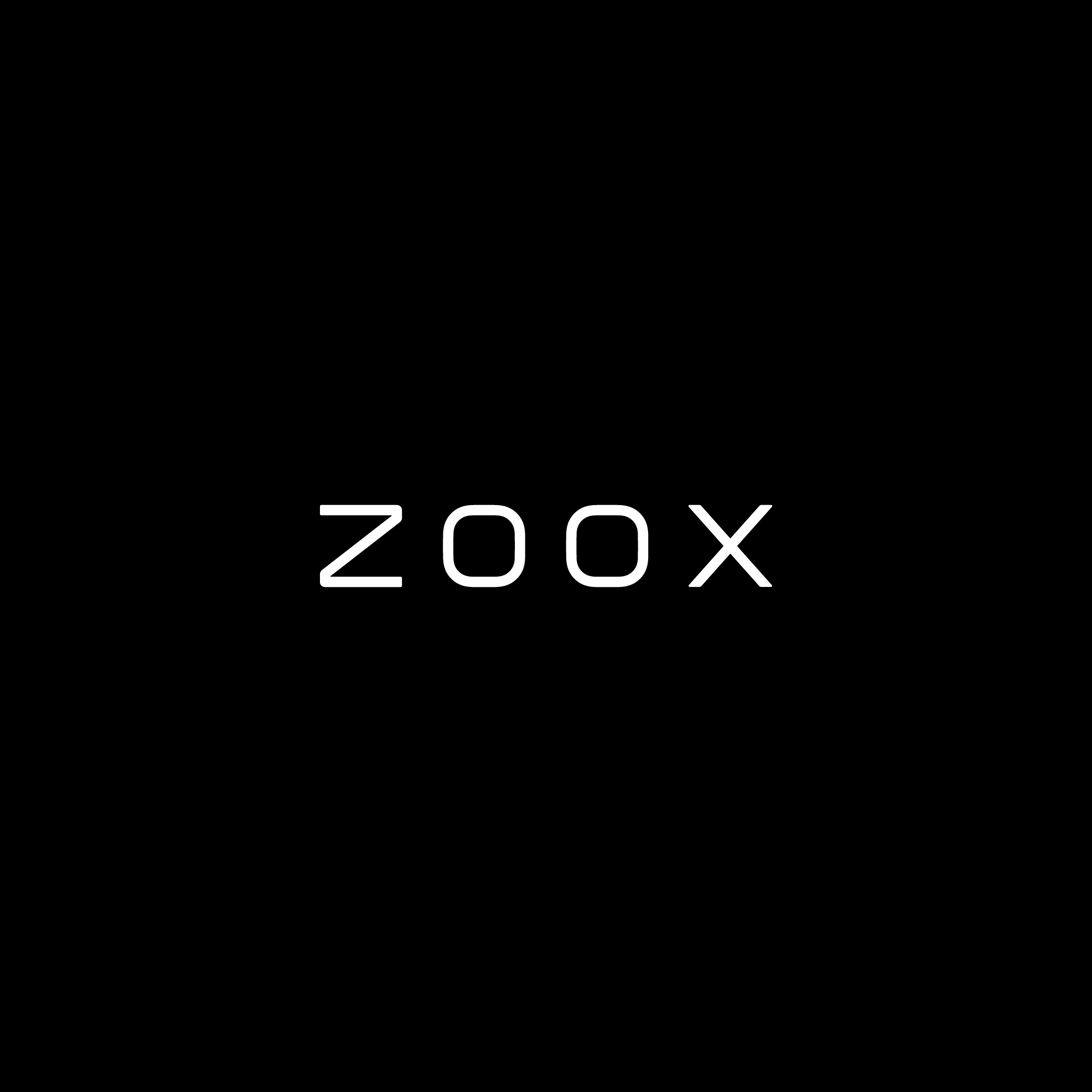 Zoox and Amazon logos in white on blue background.