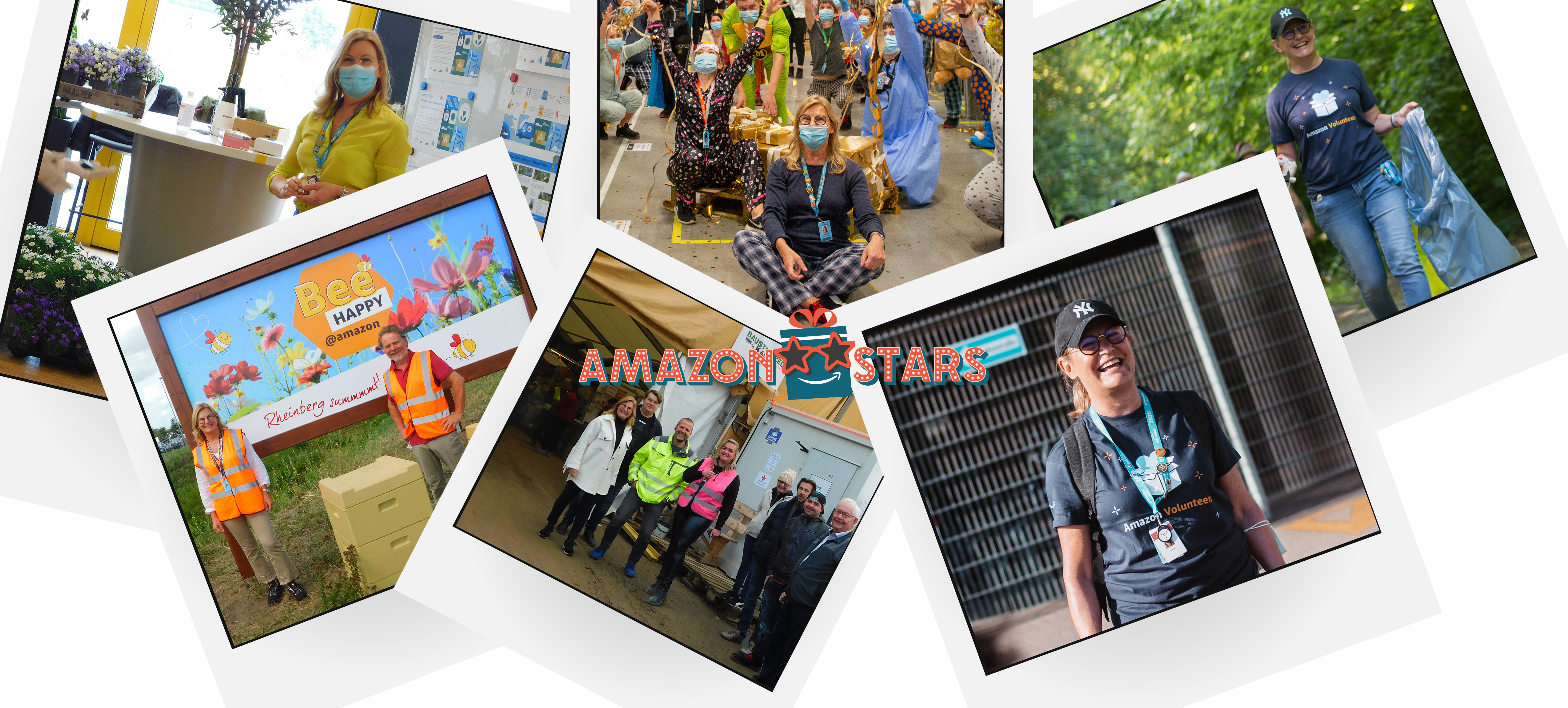 Collage mit verschiedenen Bildern aus Spendenaktionen