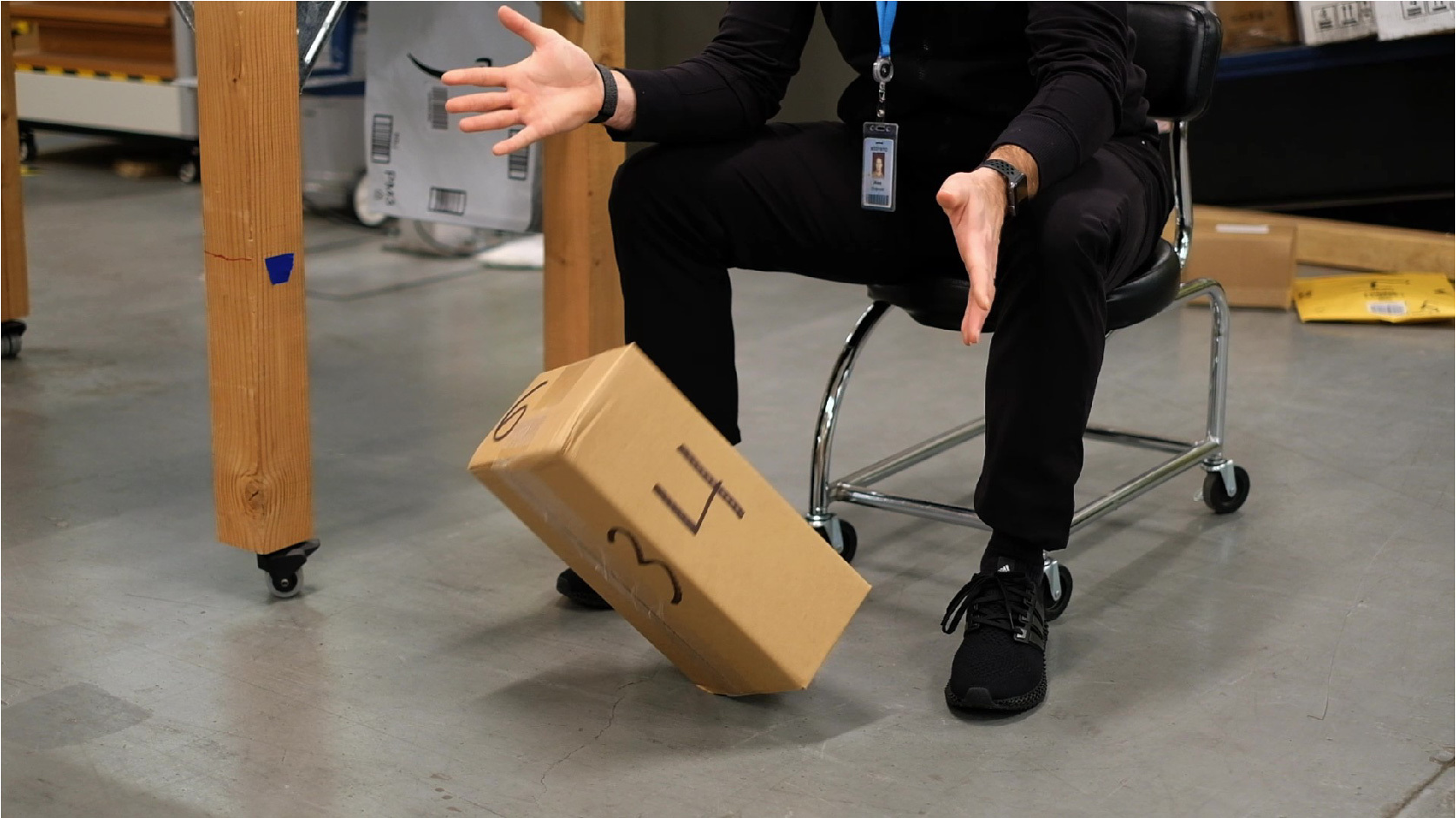box sitting on corner