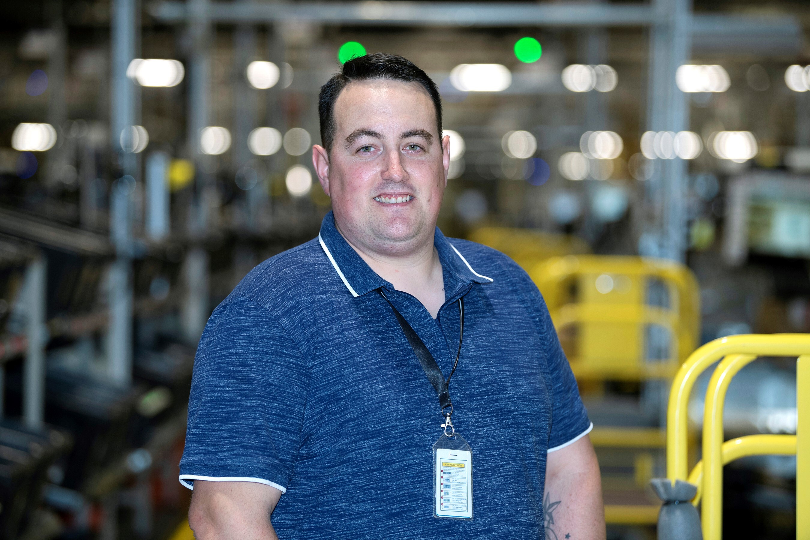 Bruno Henriques, fulfilment centre team lead at Amazon in Coventry, pictured at work