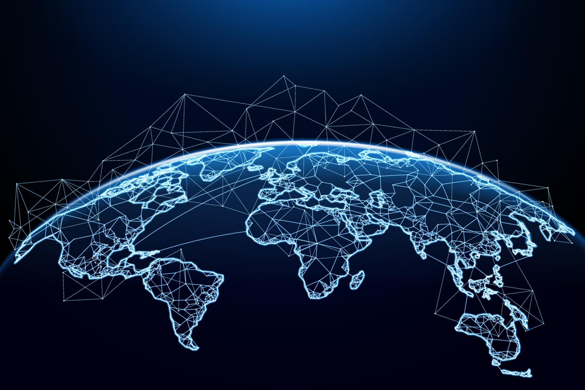 Weltkarte mit Internetnetzen