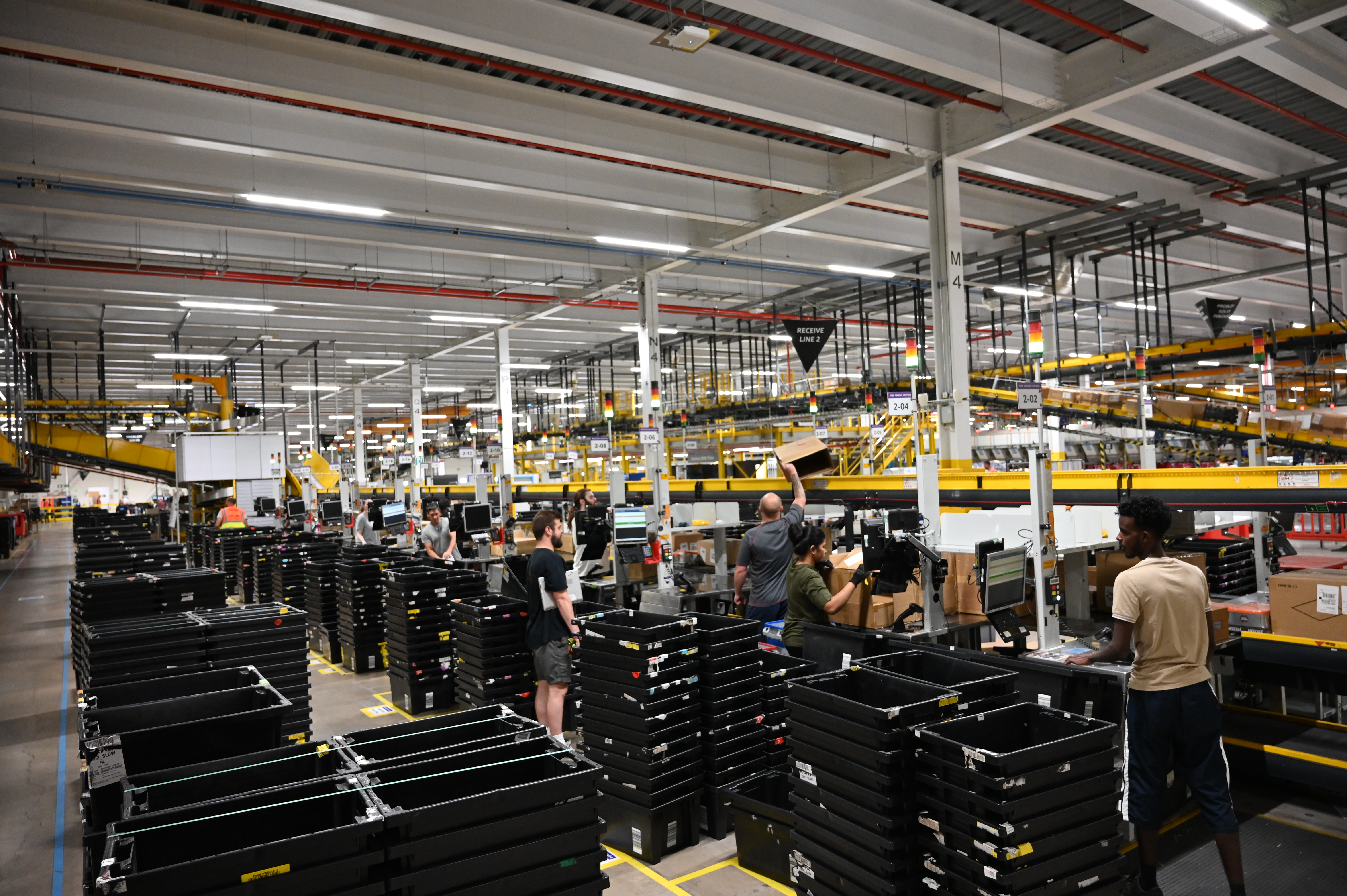 Inside of an Amazon fulfilment centre in Bristol 