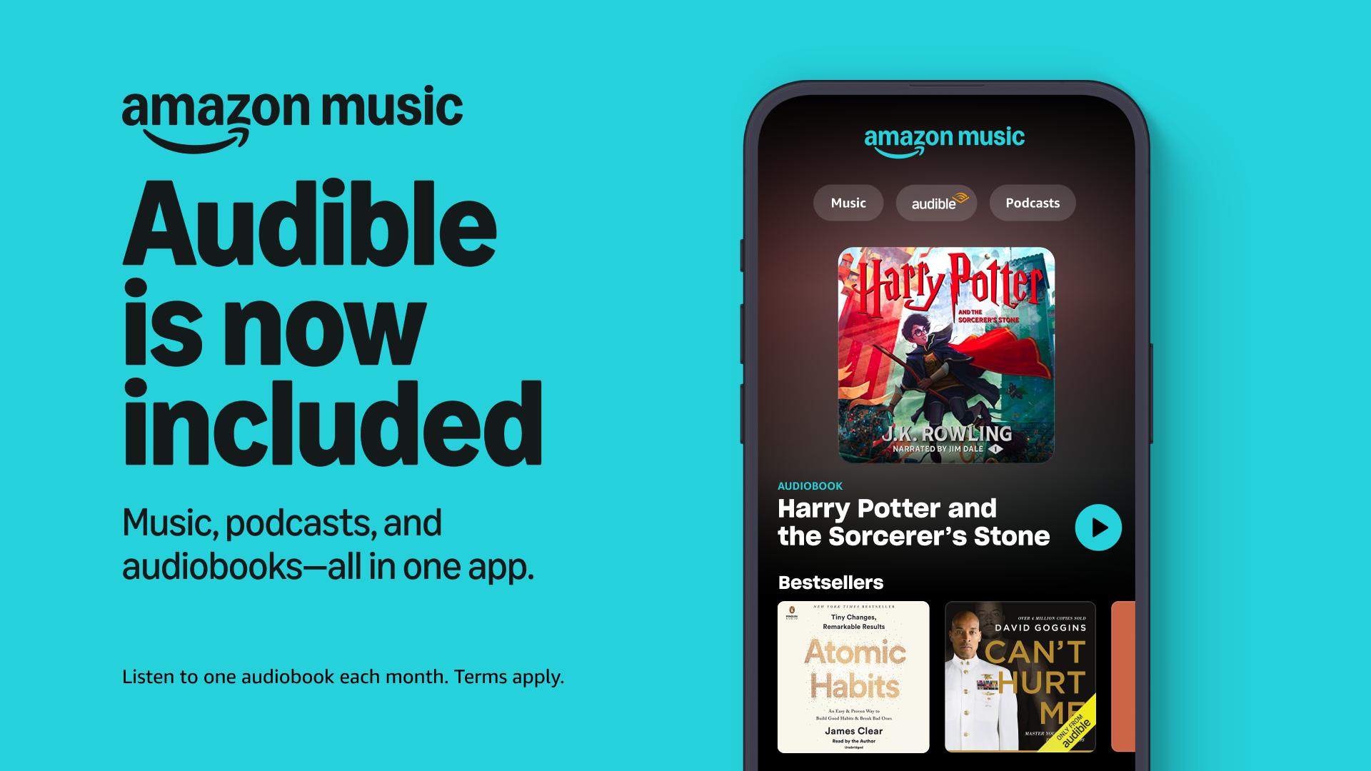 Audible is now included with amazon music subscriptions