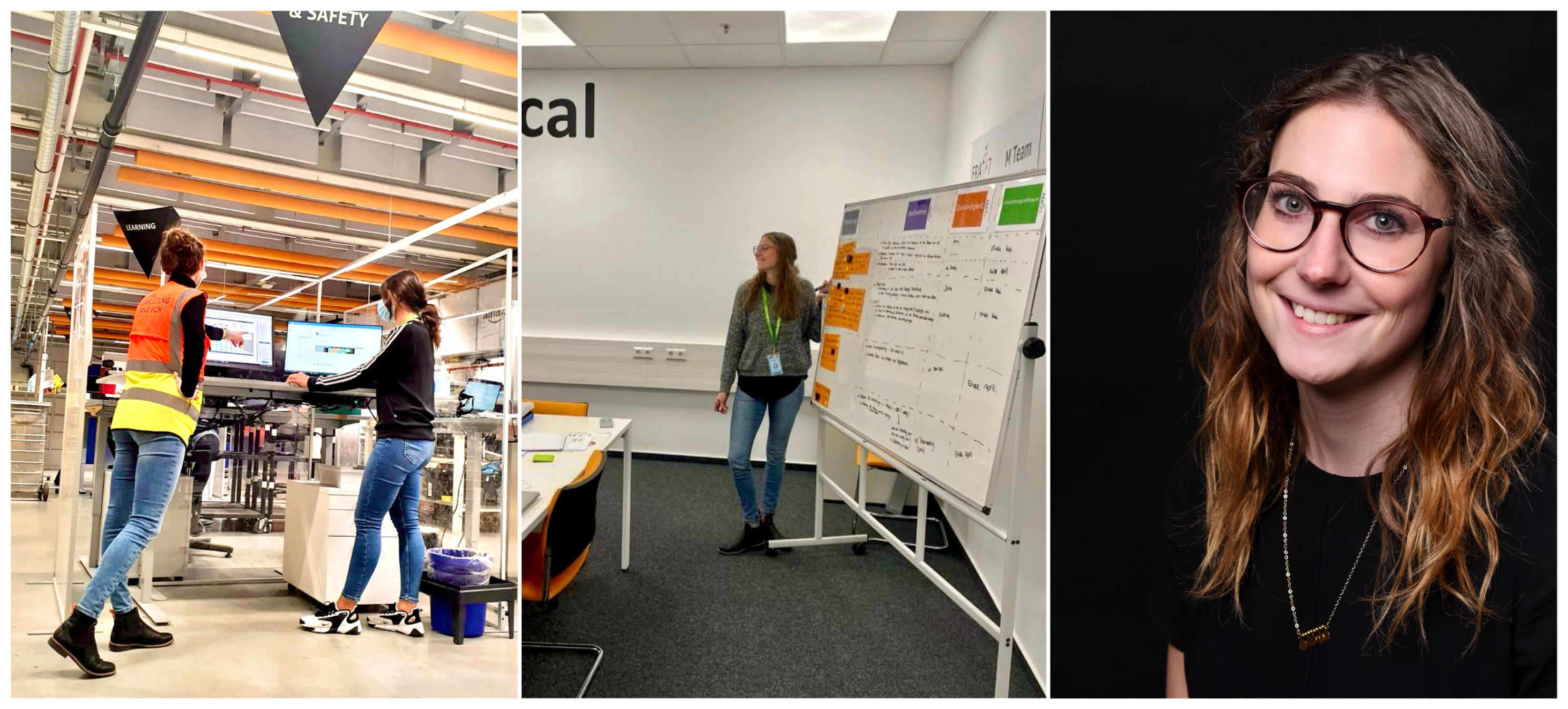 Collage mit Bildern von Olivia Ulrich bei der Arbeit