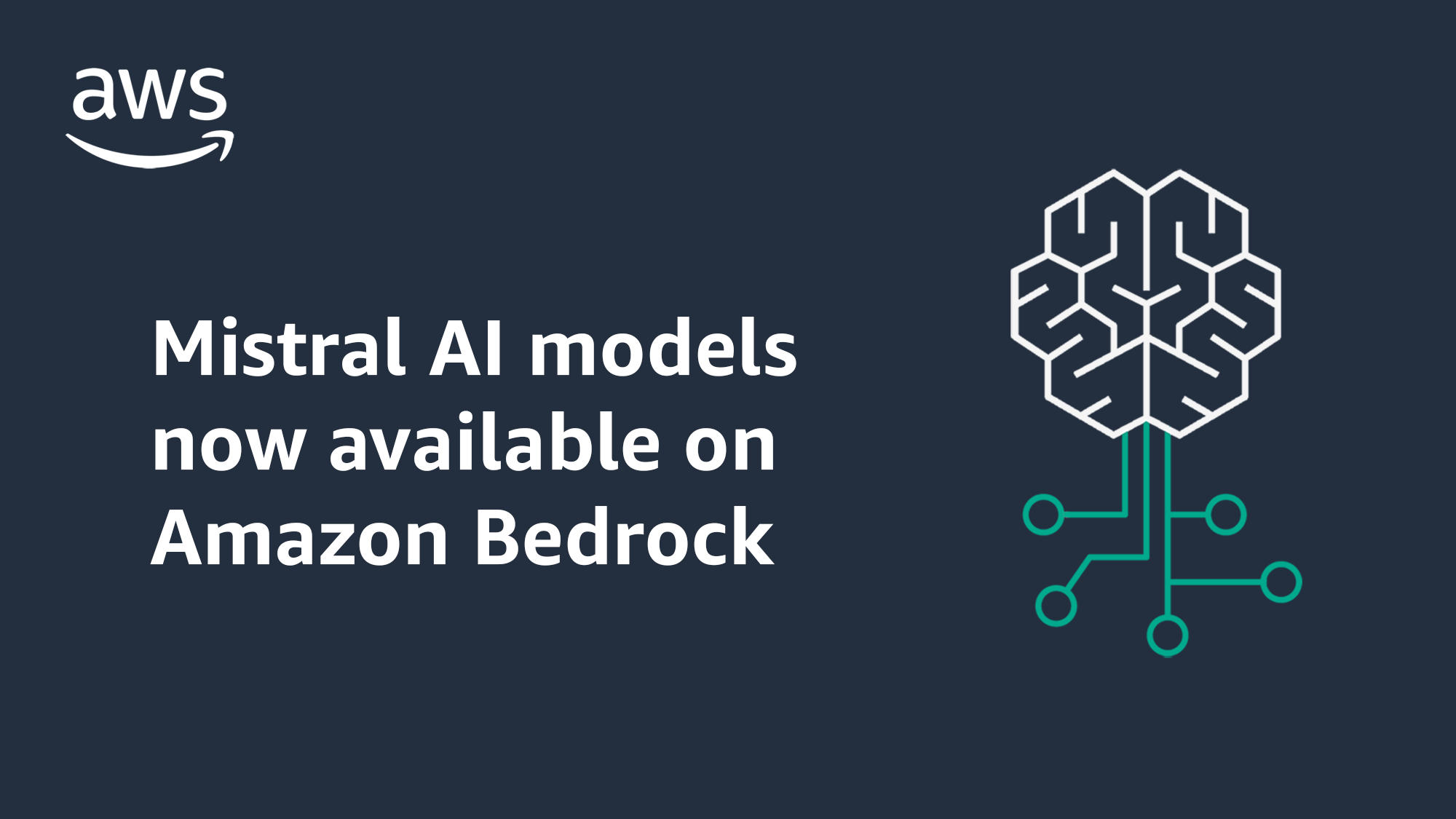 A graphic that states, "Mistral AI models now available on Amazon Bedrock".