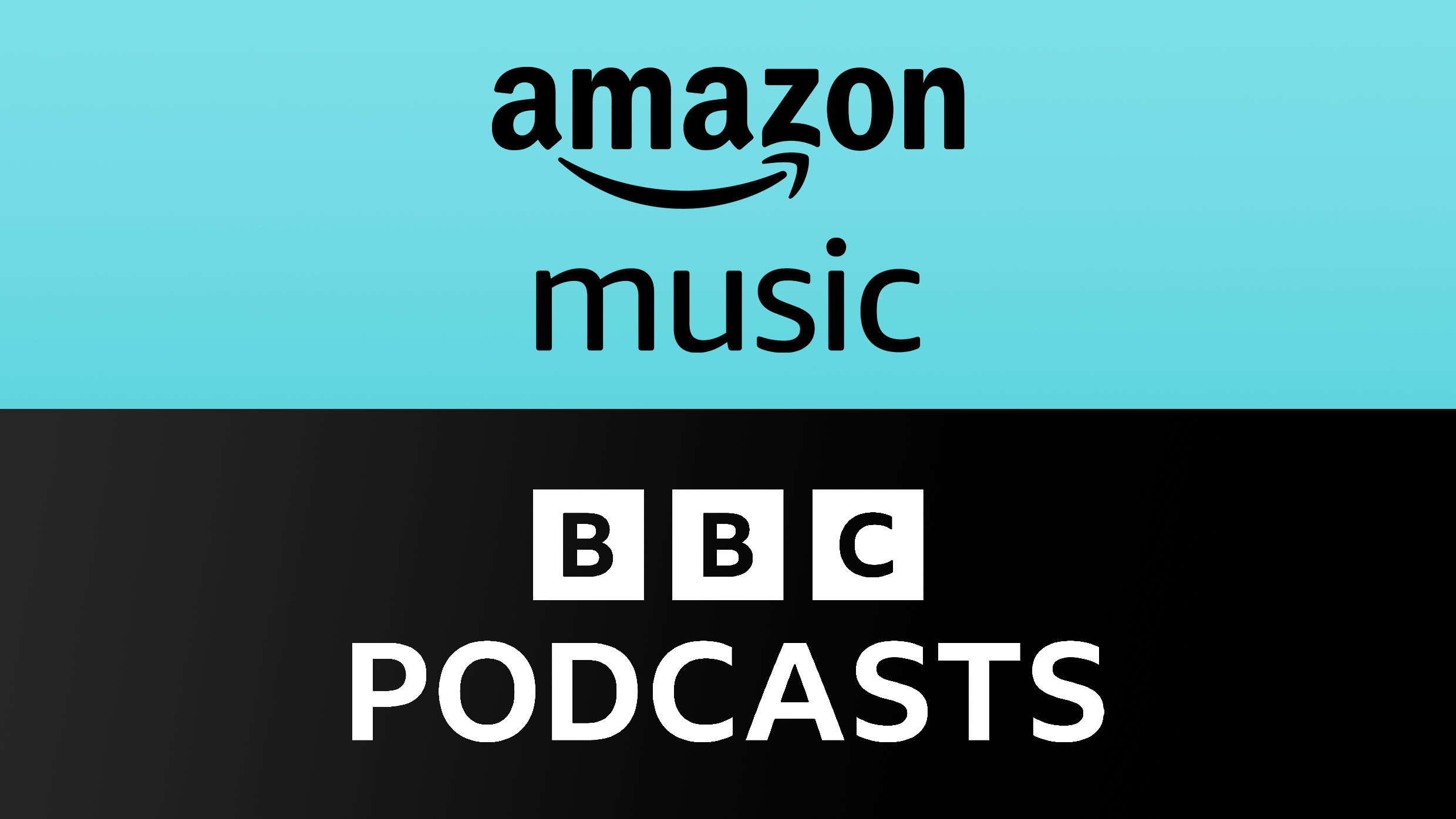 BBC Podcasts and Amazon Music logos