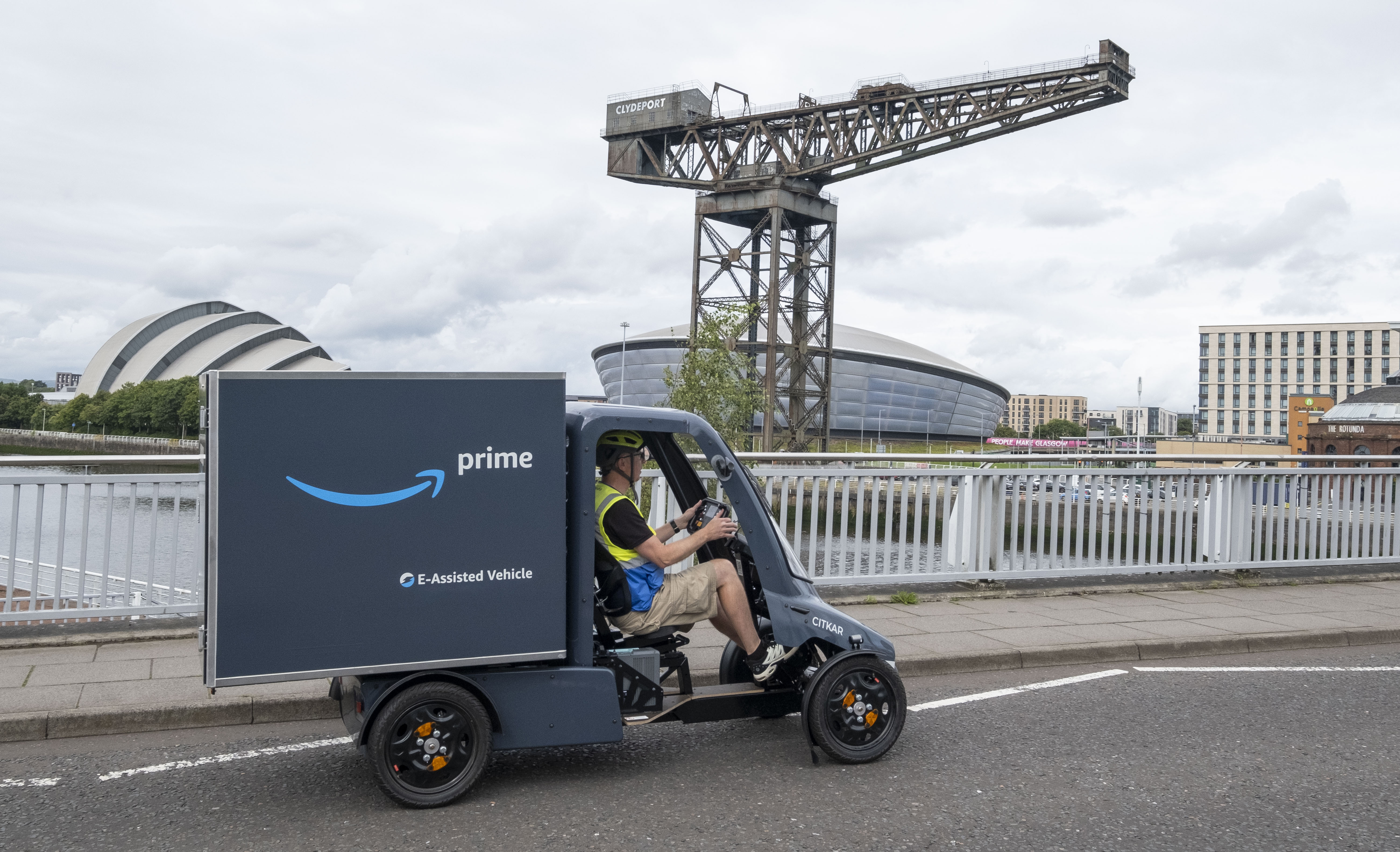 An Amazon electric cargo bike in Glasgow