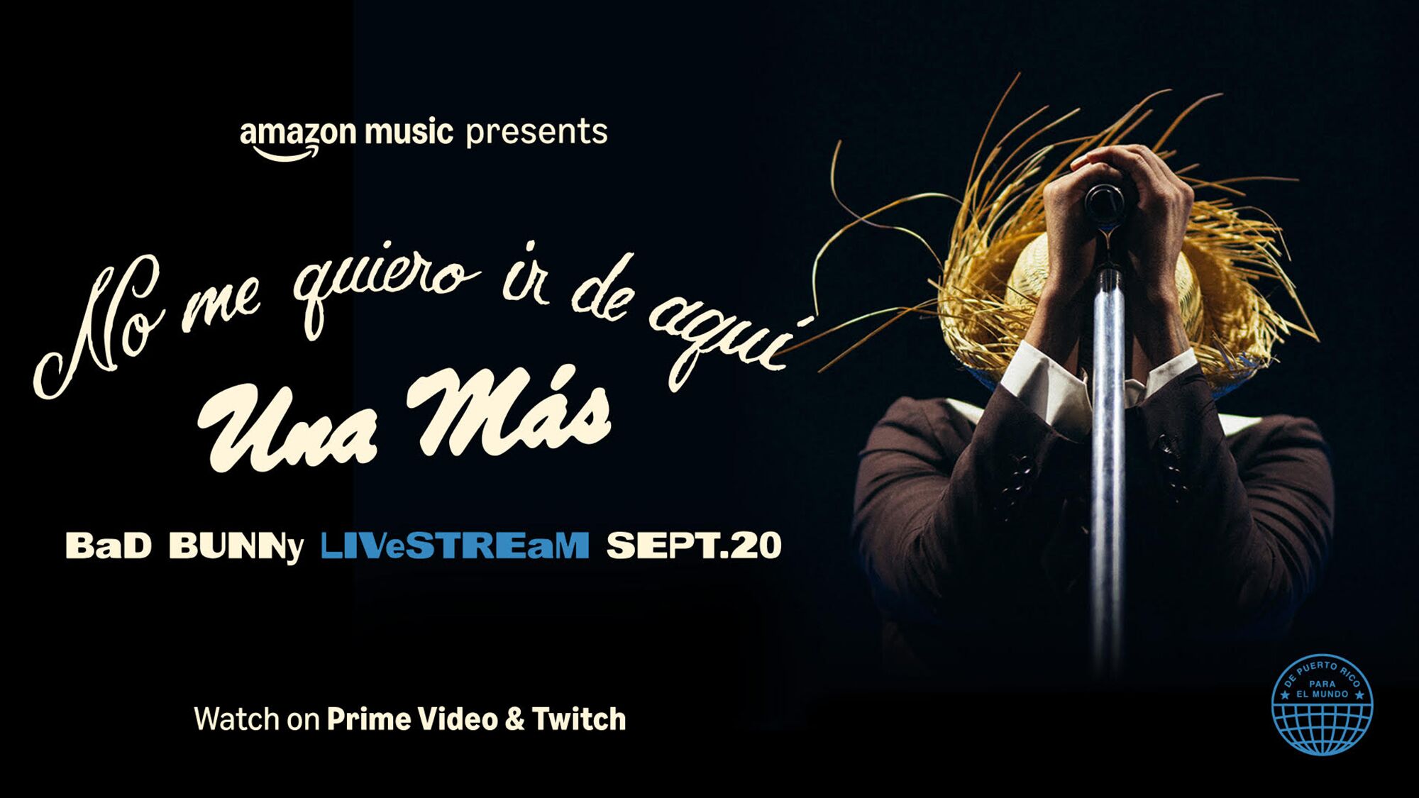 Bad Bunny livestream concert promo for 'No me quiero ir de aqui'