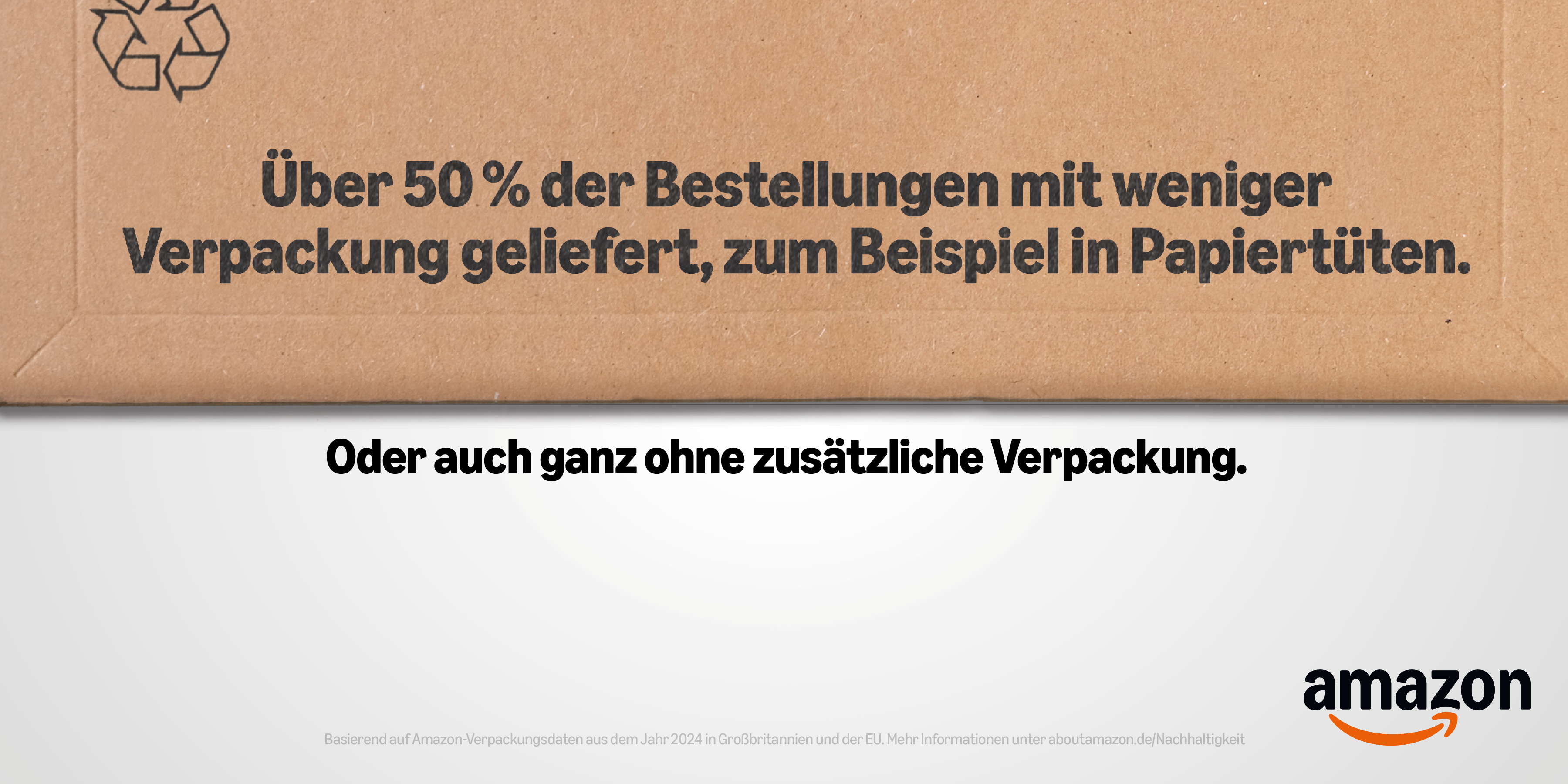 Amazon-Werbung für reduzierte Verpackungen