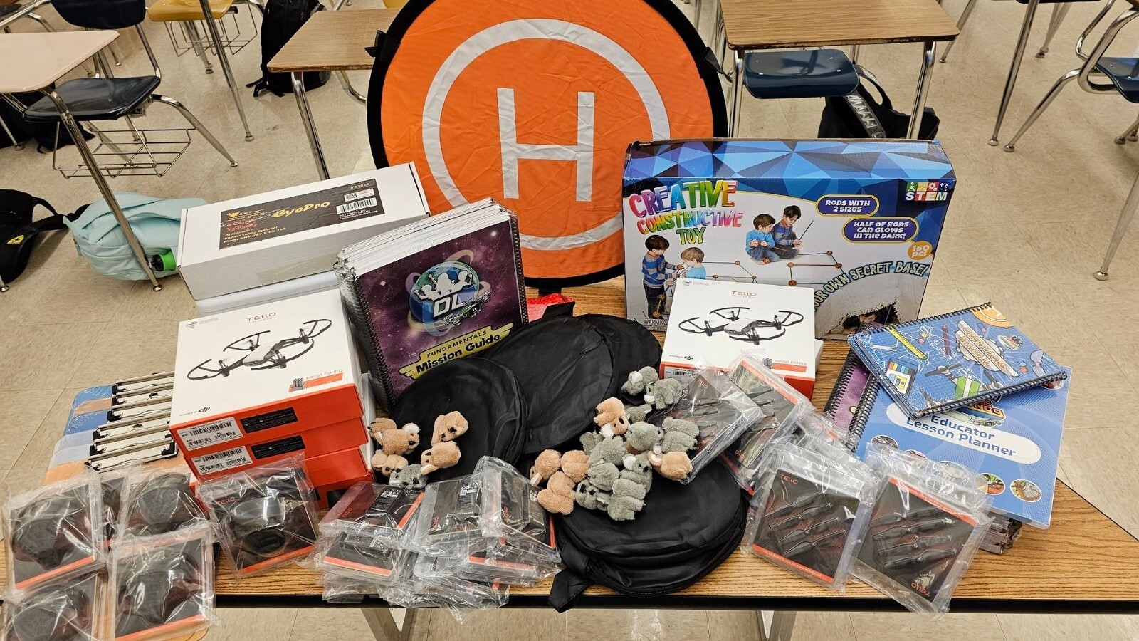 An image of drones and educational toys.