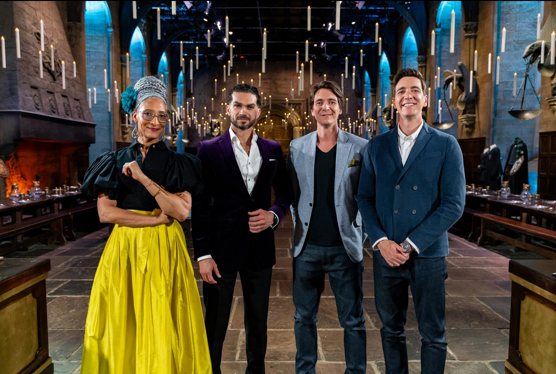 The hosts of Harry Potter Wizards of Baking