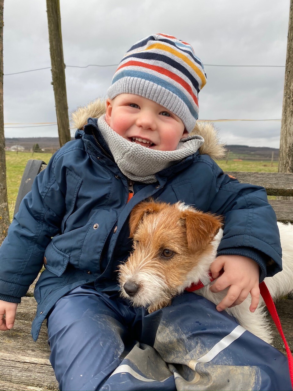Kleinkind mit Hund