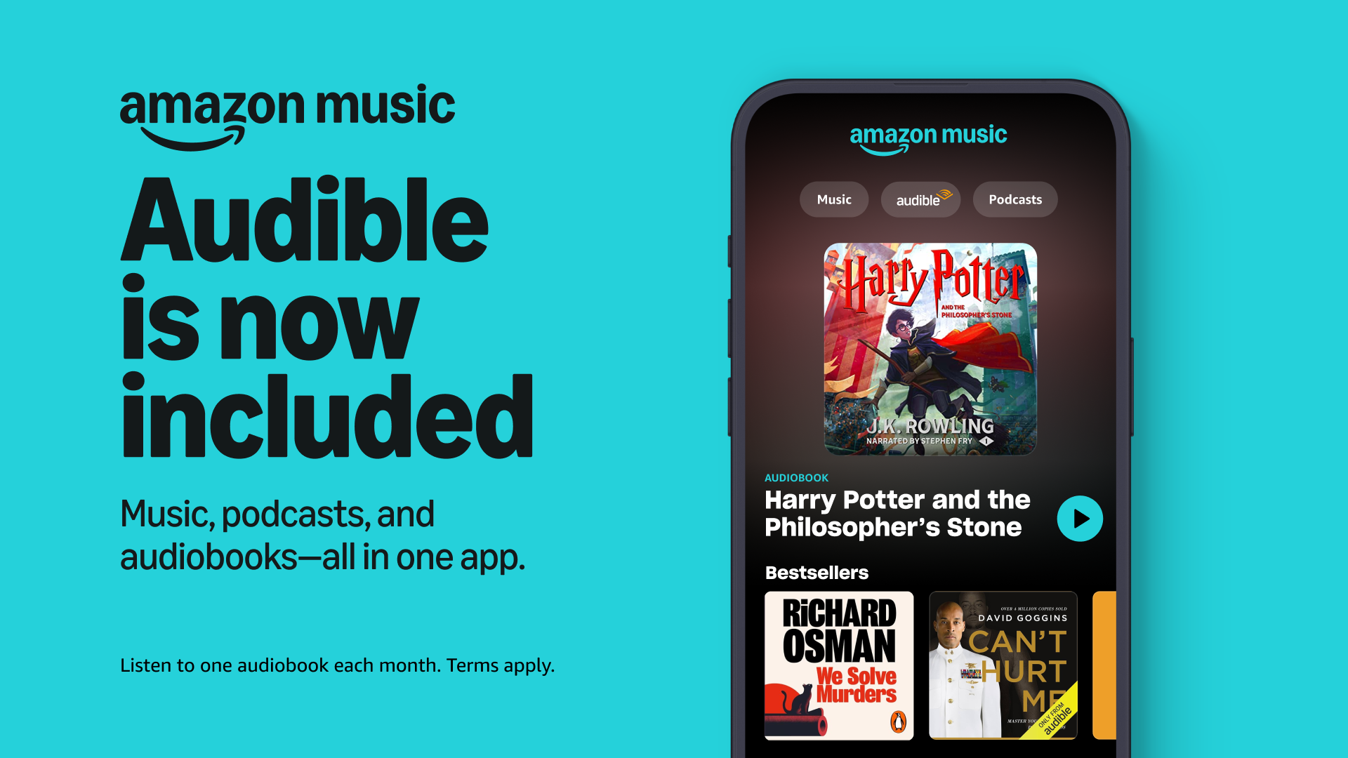 Audible is now included in Amazon Music