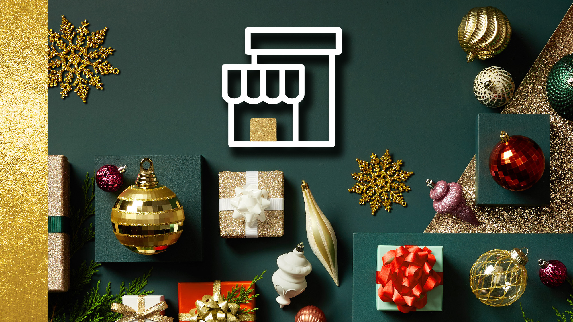 Several Christmas decorations on a table