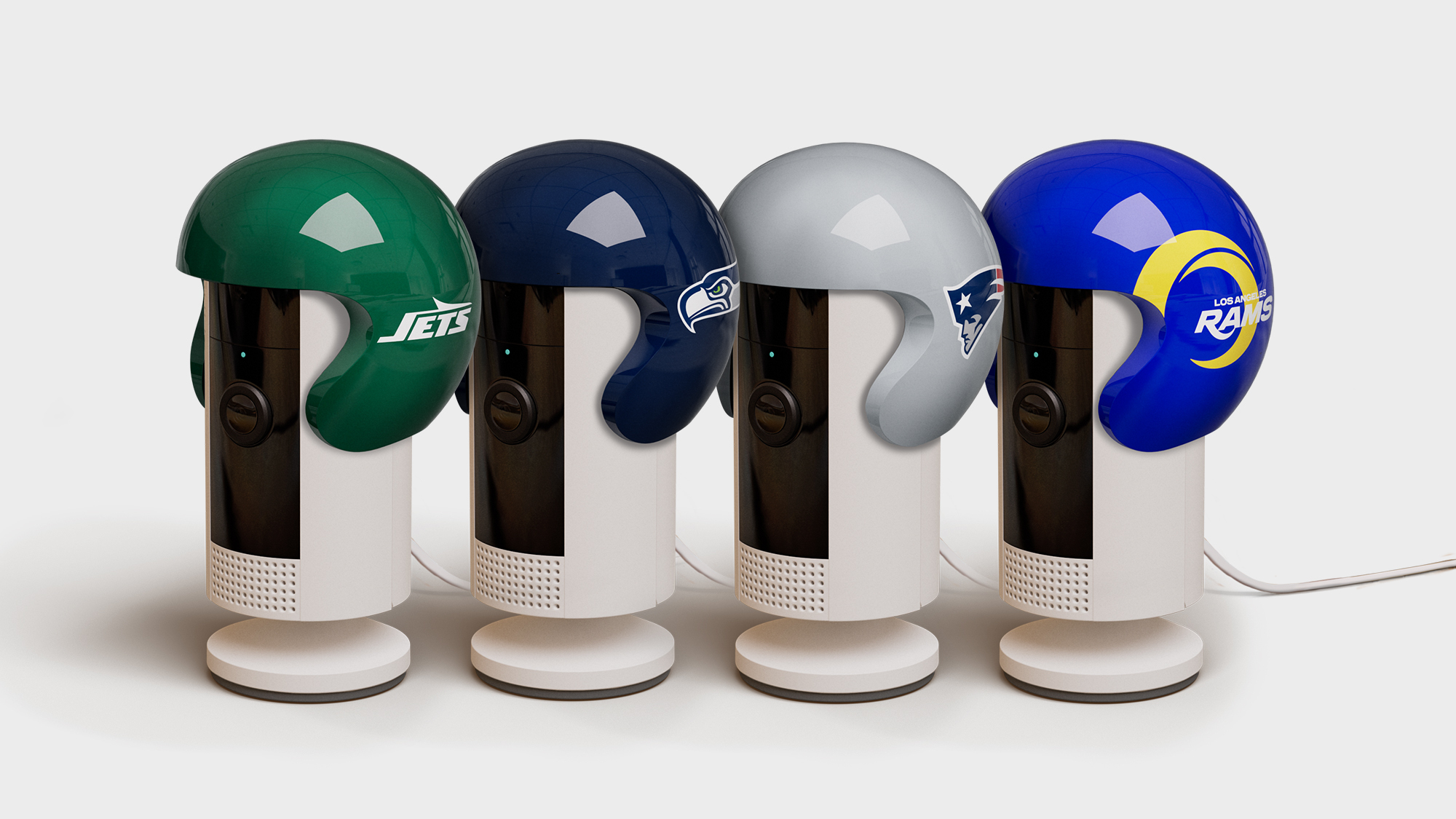 Ring cameras with NFL helmets