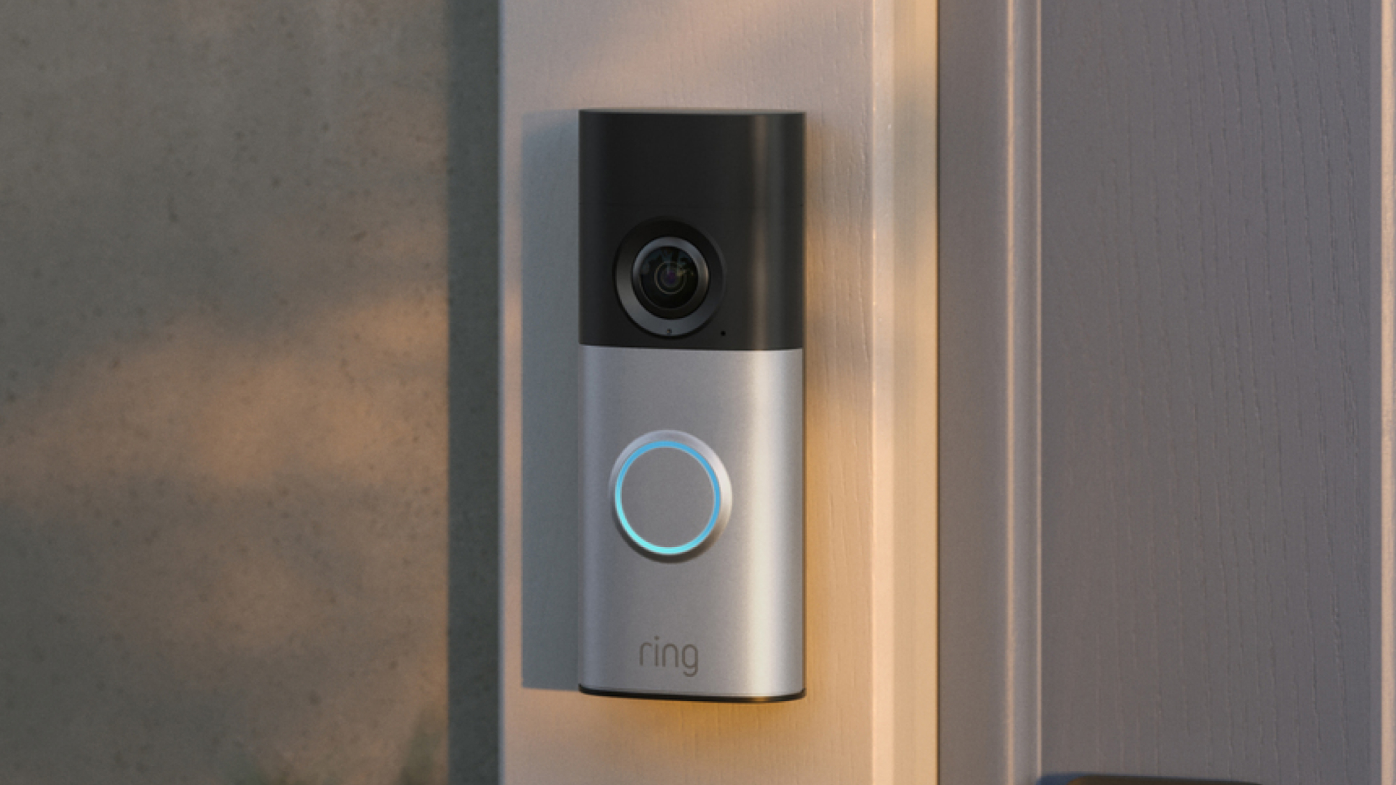 Ring Doorbell Pro Install on a Door Frame Outside.