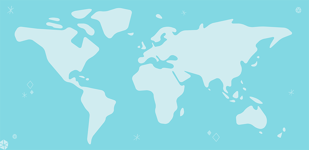 An illustration of an international map.