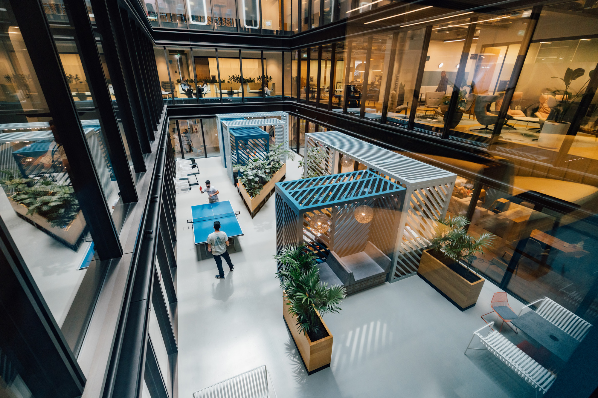 A break area in LHR16, Amazon's office in London