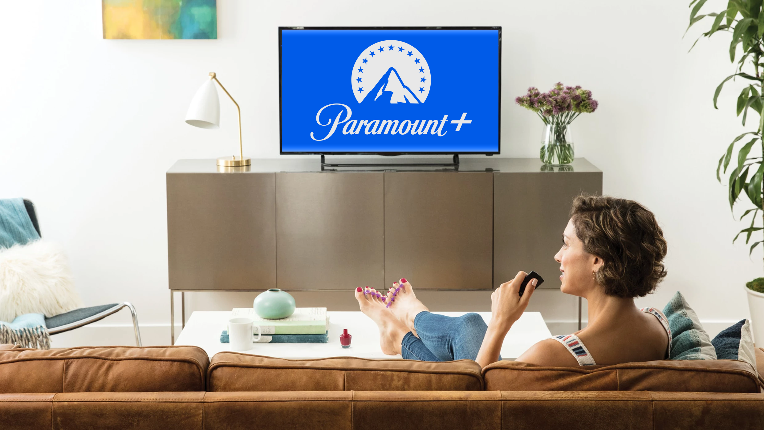 Ein Fernsehbildschirm mit dem Logo von Paramount+