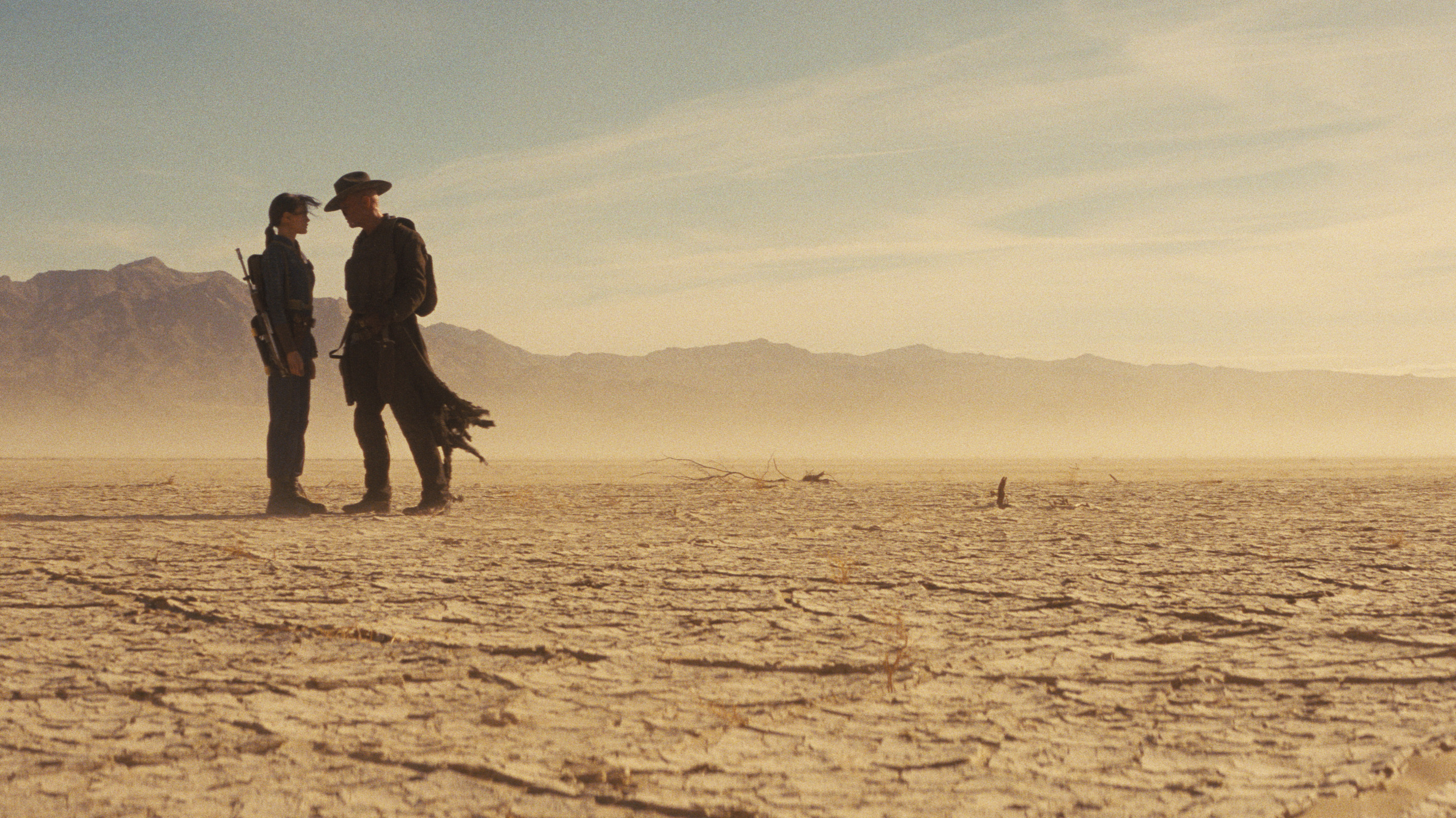 Ella Purnell, Walton Goggins in a scene from Season 2 of Fallout.