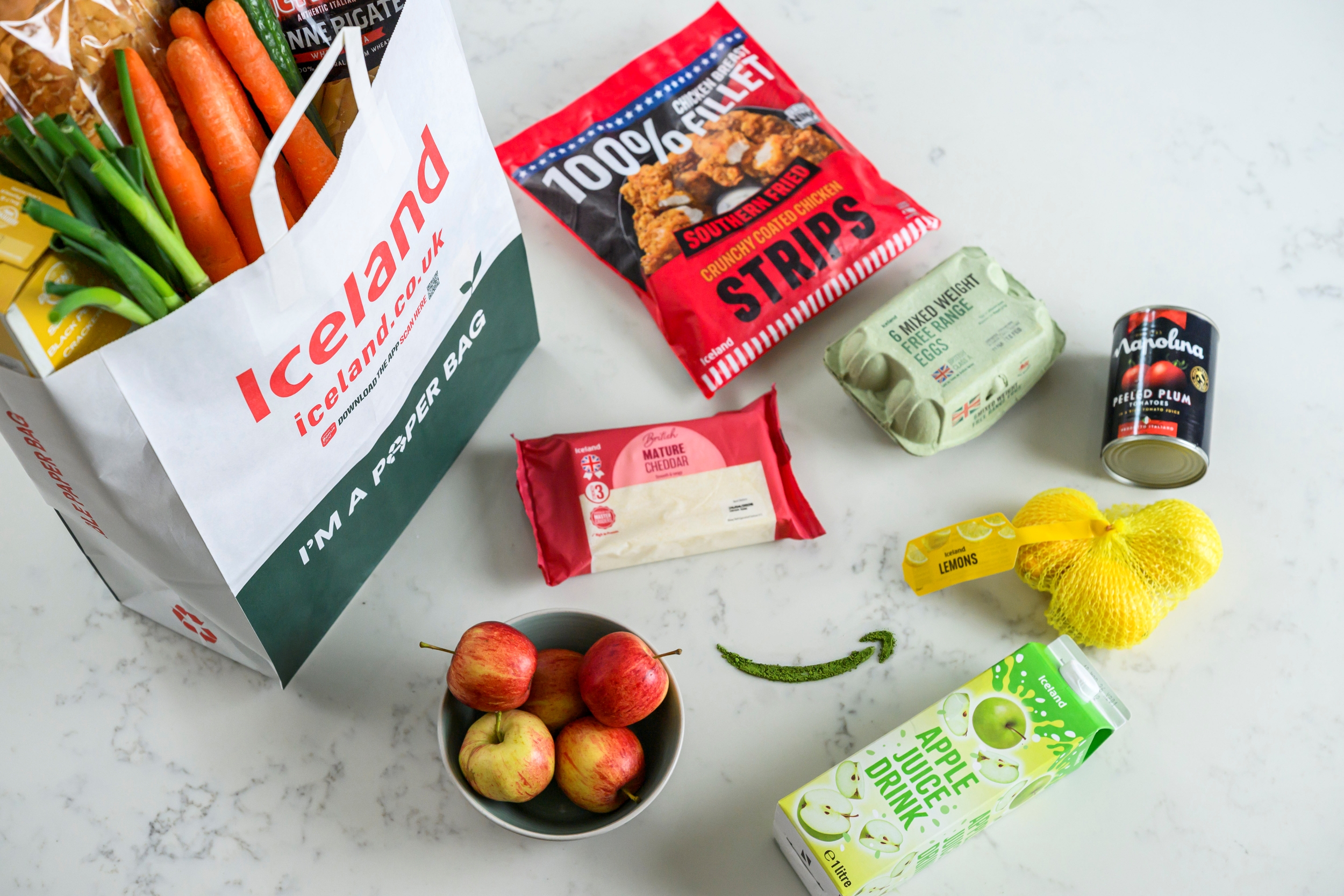 An assortment of groceries