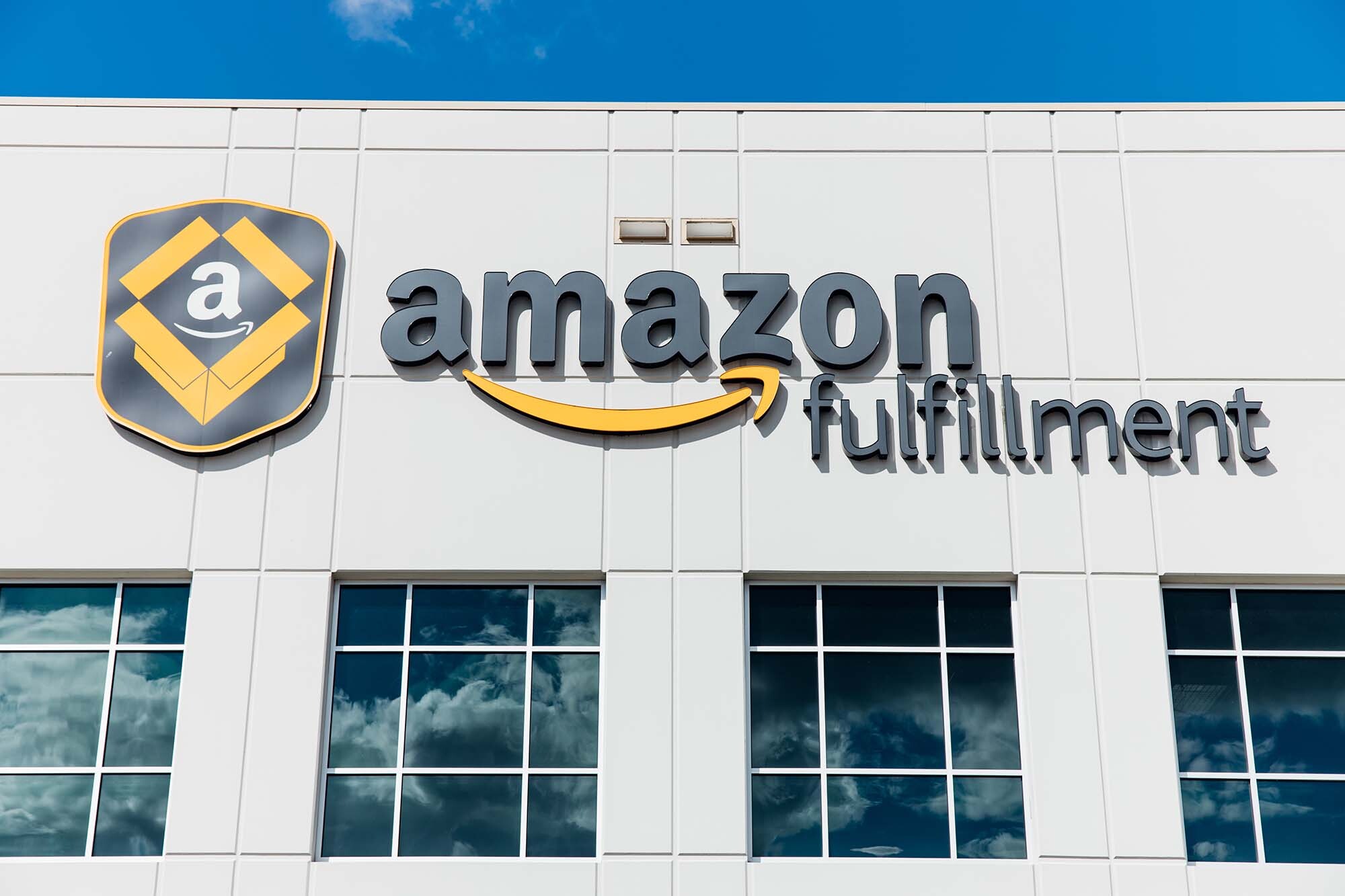 Exterior view of an Amazon fulfillment center