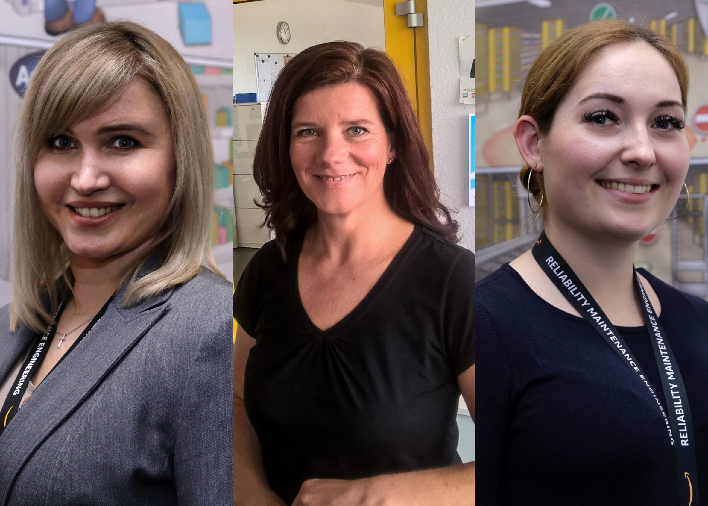 3 junge Frauen in einer Foto-Collage, jeweils im Profil