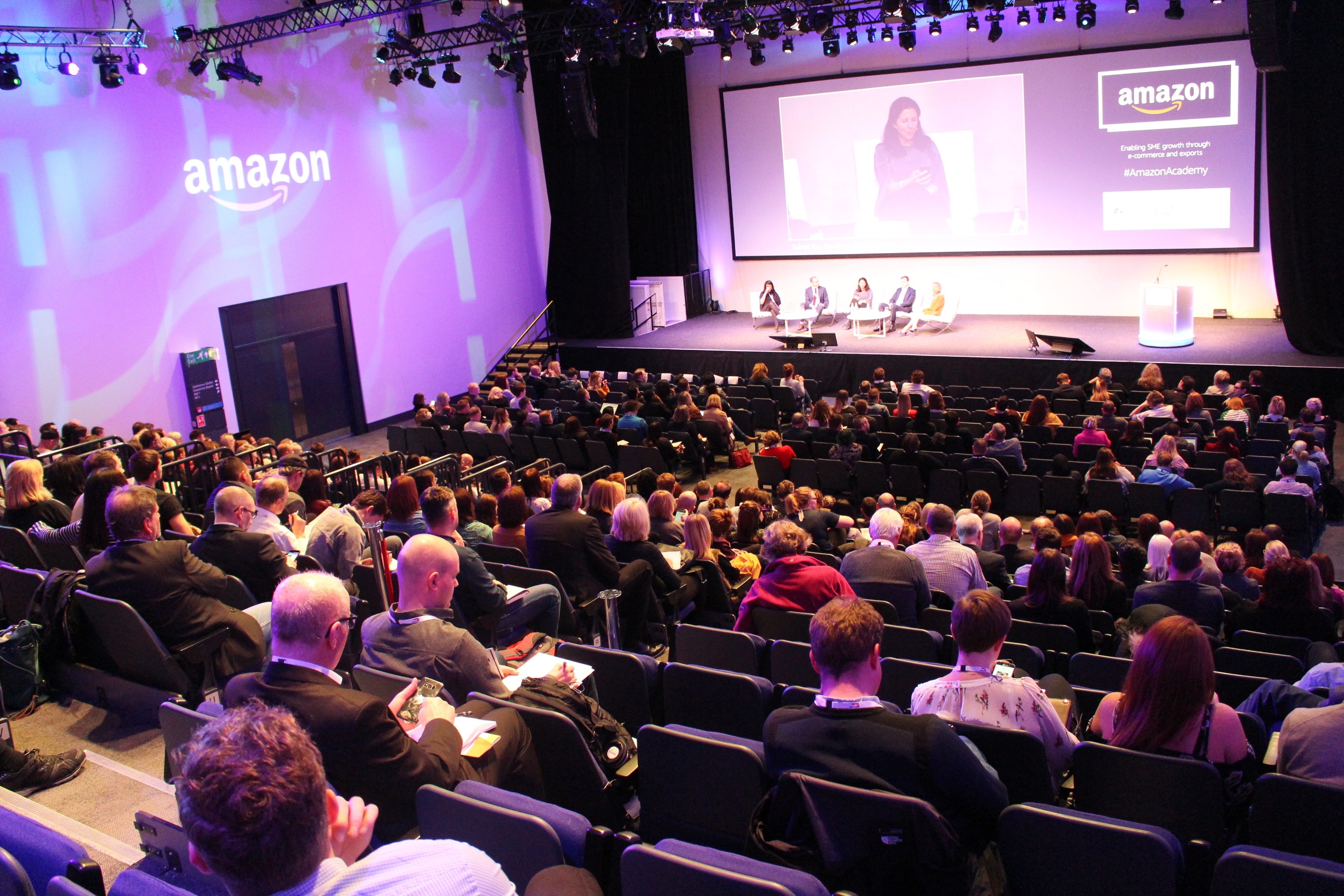 Back view of people at the Amazon Academy in Glasgow