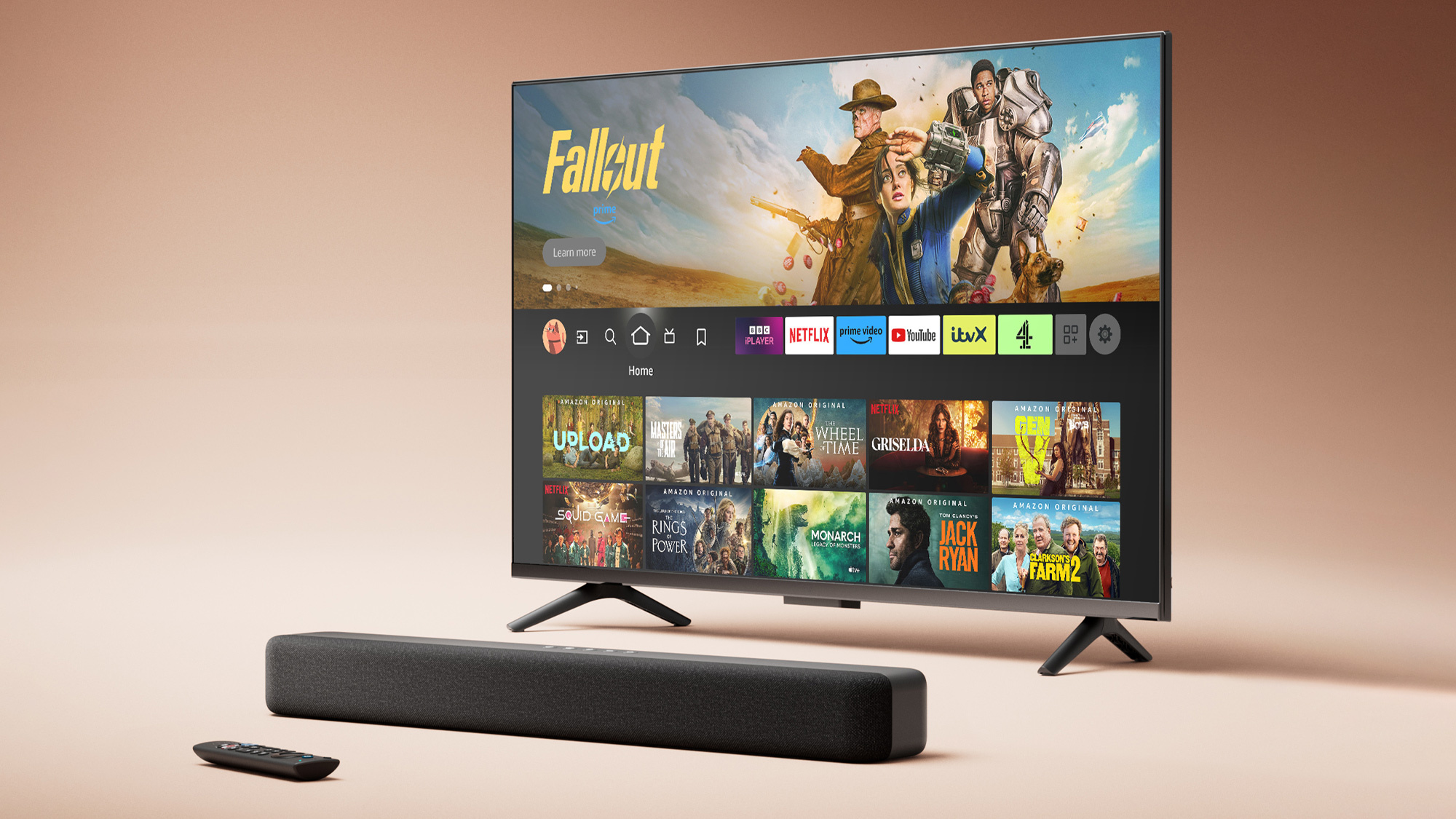 Fire TV and Fire TV Soundbar plus remote