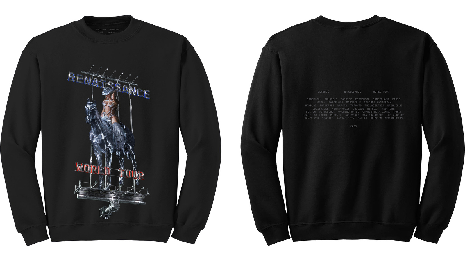 An image of the Beyoncé RENAISSANCE WORLD TOUR merch.