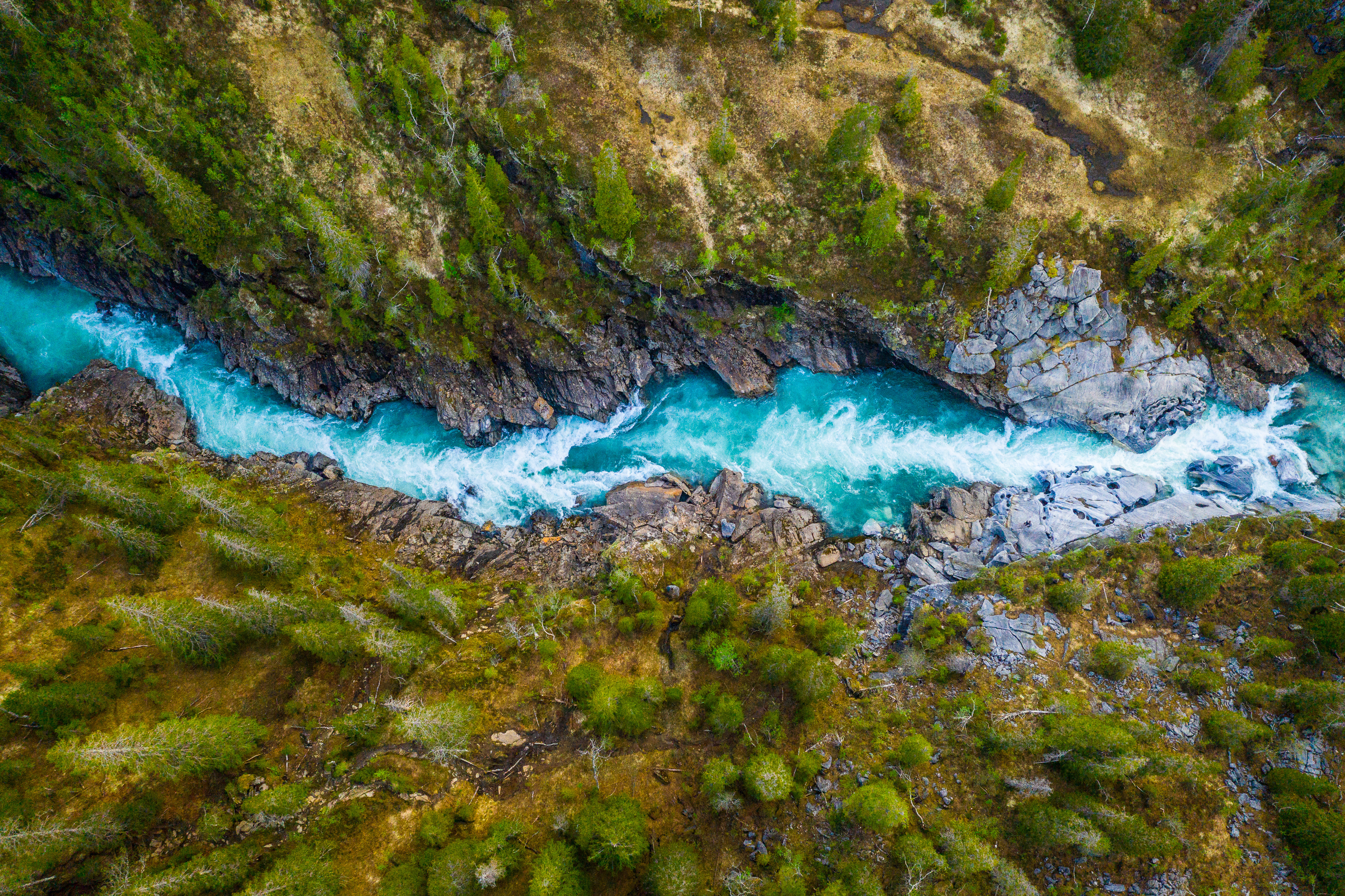 Blick auf den Fluss Glomaga in Norwegen