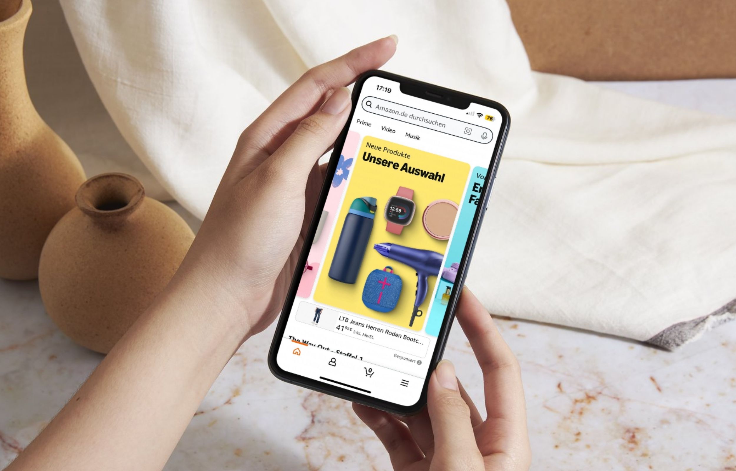 Neue Amazon Shopping App Features Handyscreen
