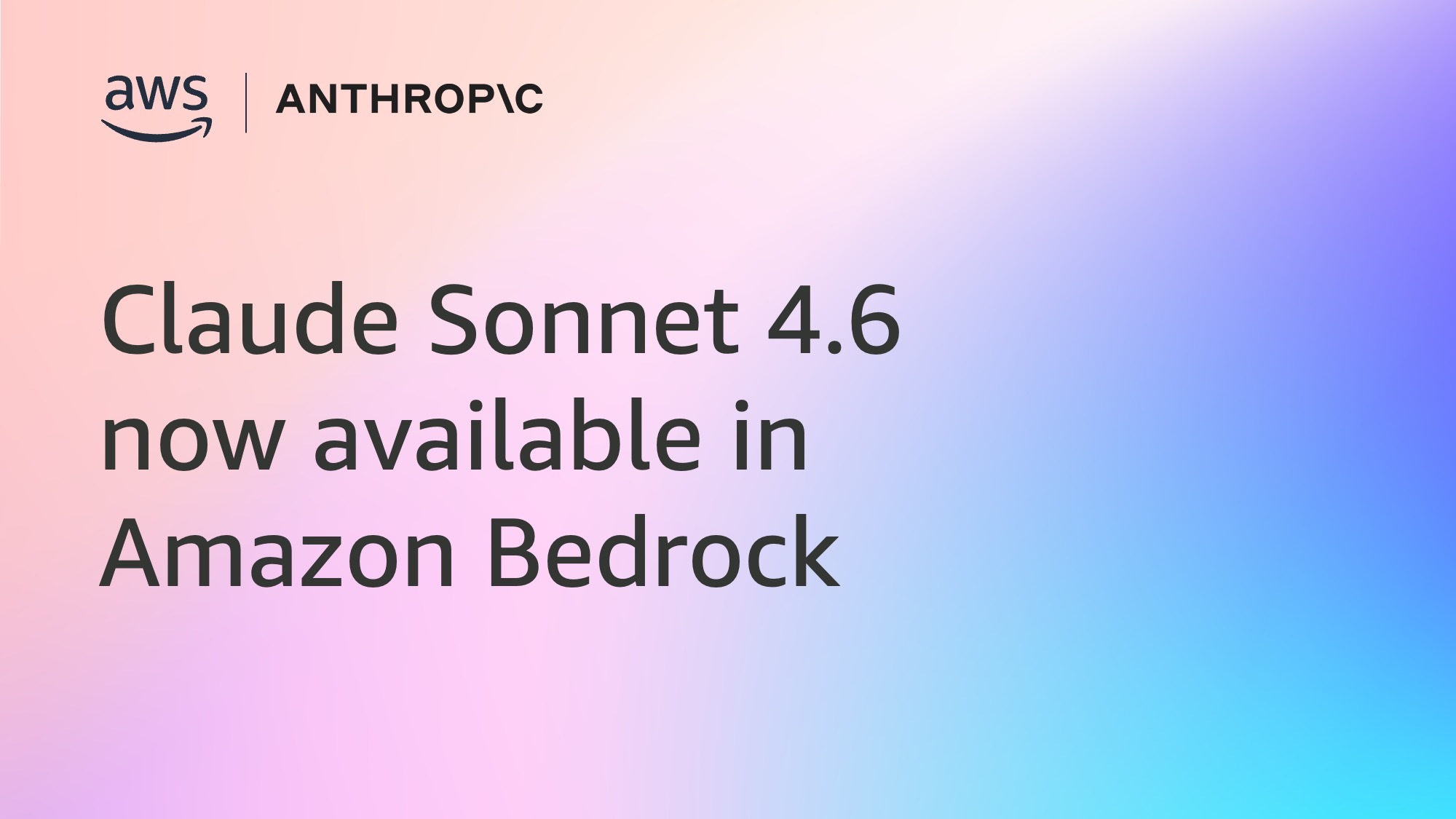 AWS logo with announcement of Claude Sonnet 4.6 in Amazon Bedrock