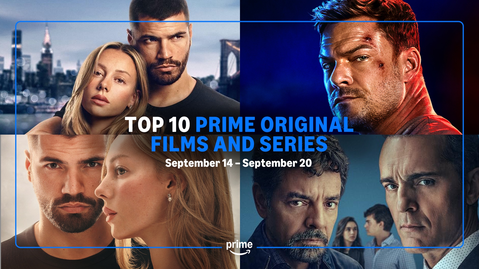 Collage of the most-watched Prime Original films and series from September 14 through 20