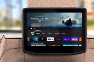 An Amazon Auto screen in a new vehicle