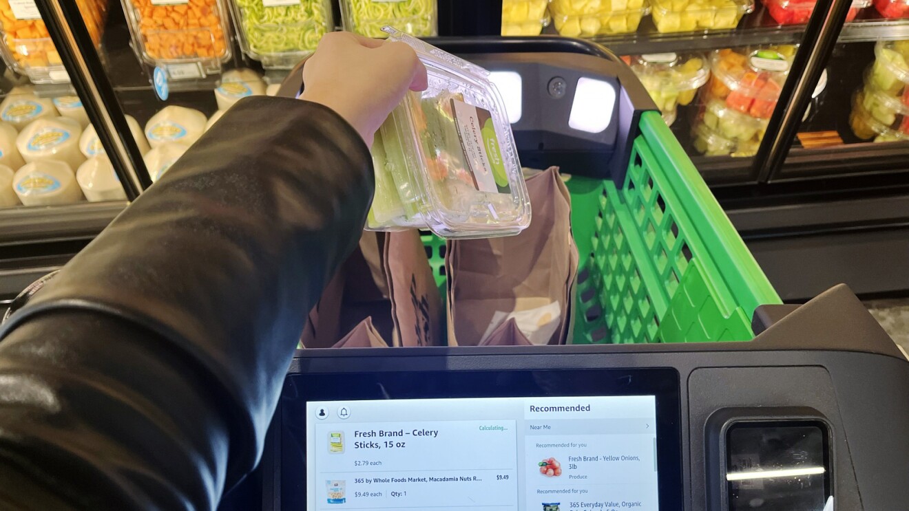 An image from inside an Amazon Fresh store