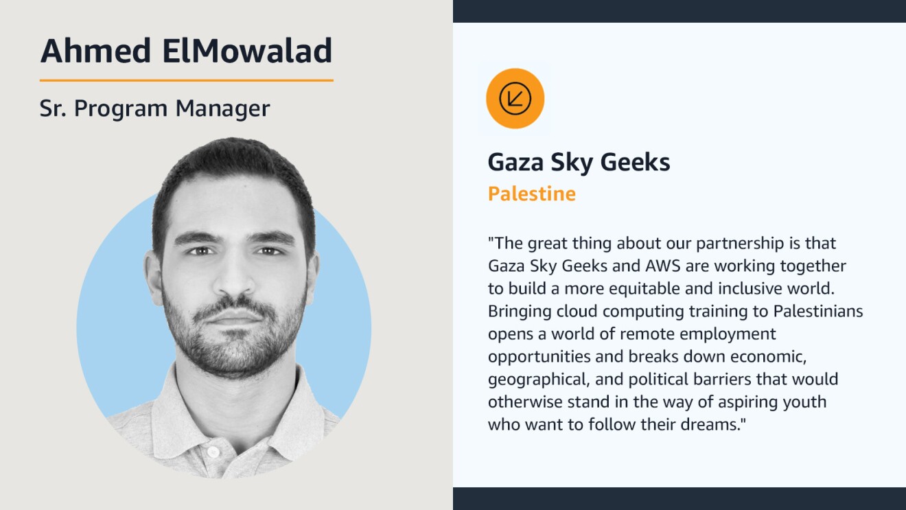 One of the employees working with AWS to support a charity of their choice.