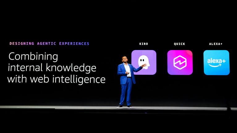 Dr. Swami Sivasubramanian speaking on stage at AWS Summit New York City 2026.