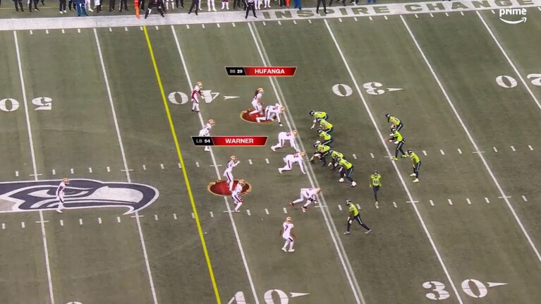 A screen showing a game for Thursday Night Football Next Gen Stats.