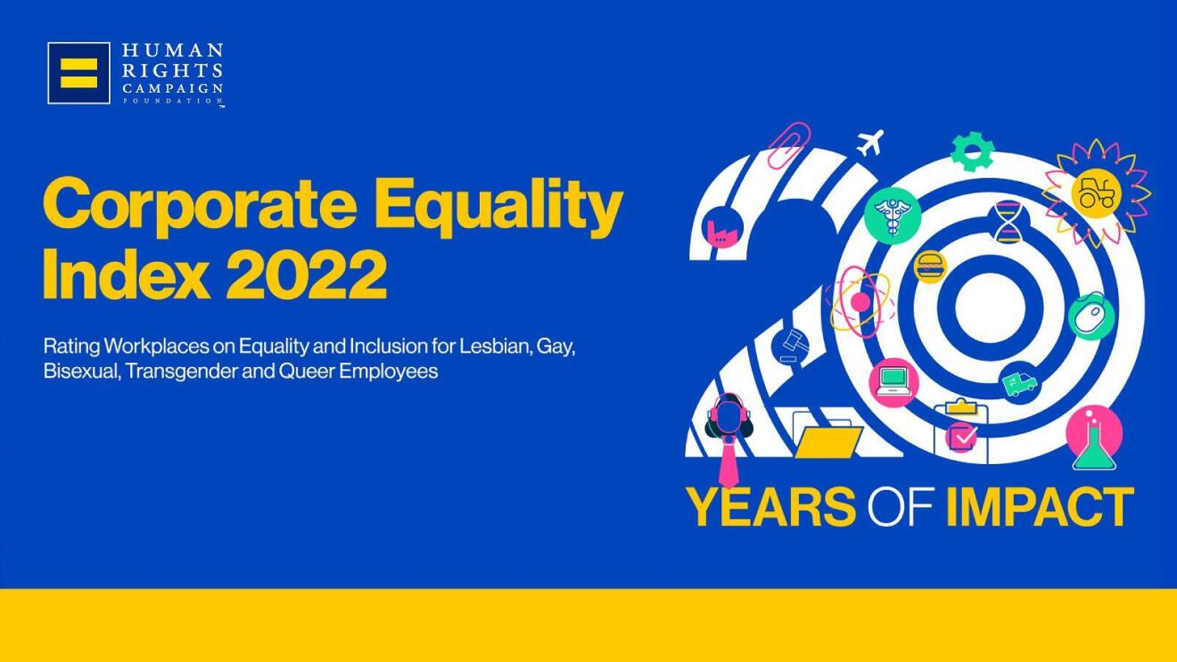 A graphic that says "Corporate Equality Index 2022." 