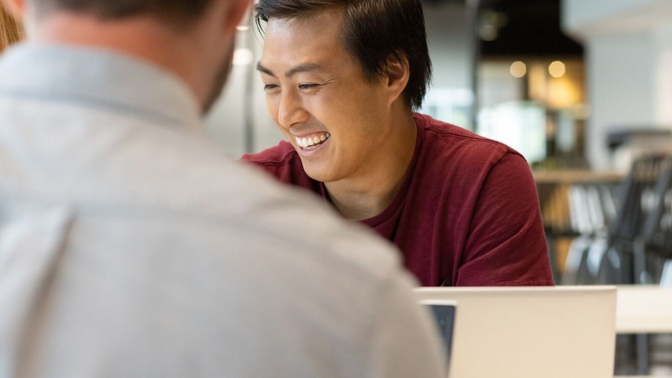 Friendly Amazon interview in a casual office setting