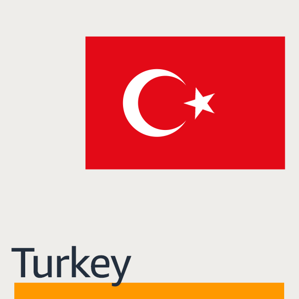Flag of Turkey, with "Turkey" in text below it