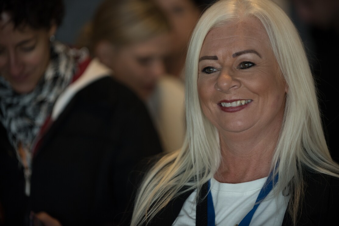 Jane Childs, fulfilment centre employee at Amazon in Doncaster, pictured in Seattle