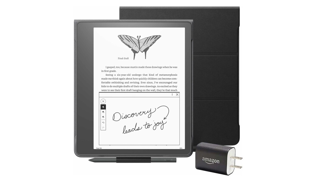 An image of a Kindle Scribe e-reader.