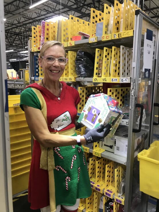 Amazonian Cindy wears festive clothing as she supports Peak. 