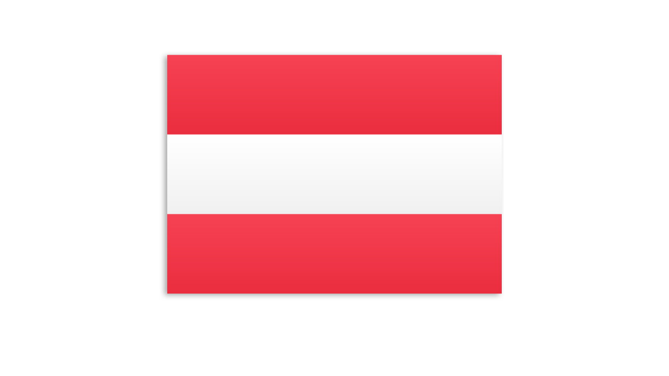 Flat flag of Austria on a white background